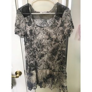 Lauren Vidal Marble Tunic with Mesh, size L